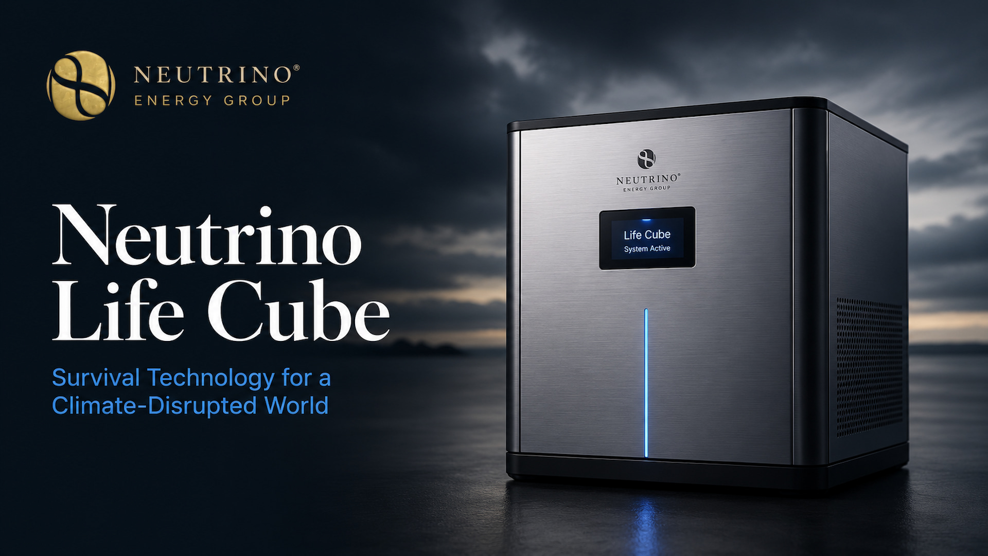 Neutrino Life Cube: Continuous Energy. Treated Water. Human Progress.