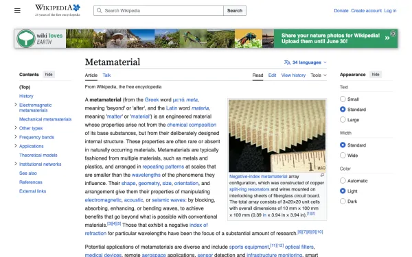 Preview of Wikipedia: Metamaterials