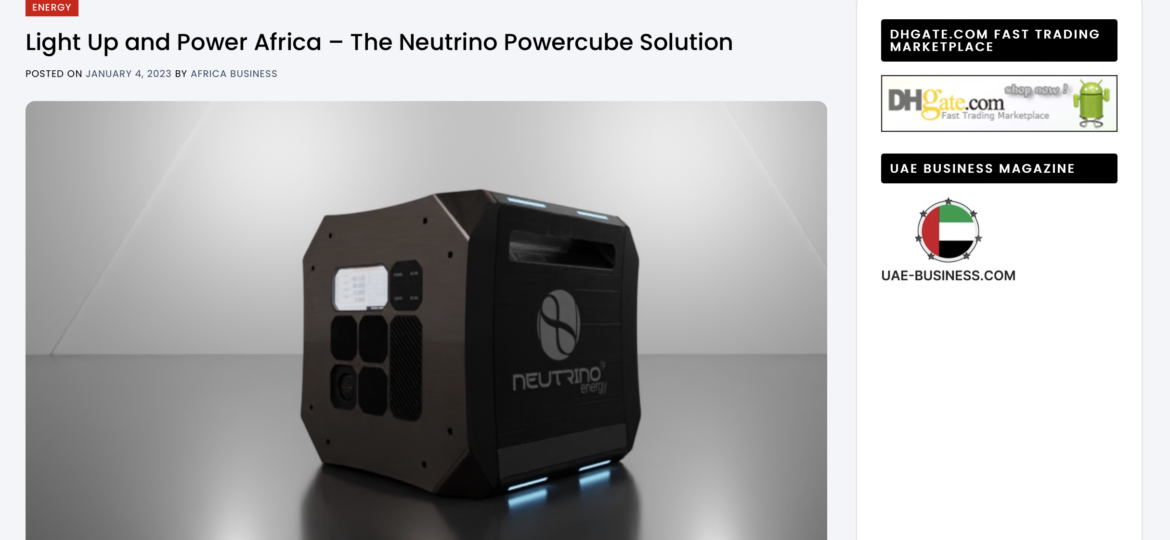 Neutrino Energy Powercube Africa