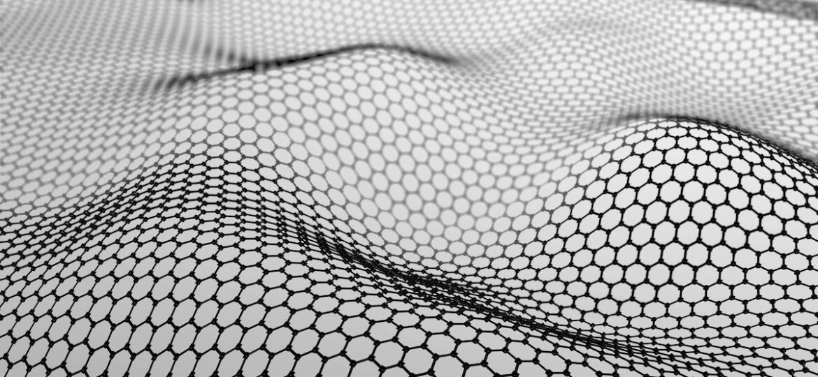 Business inteligence technology background. Deep learning, virtual reality, artificial intelligence concept. Graphene molecular grid. 3d render.