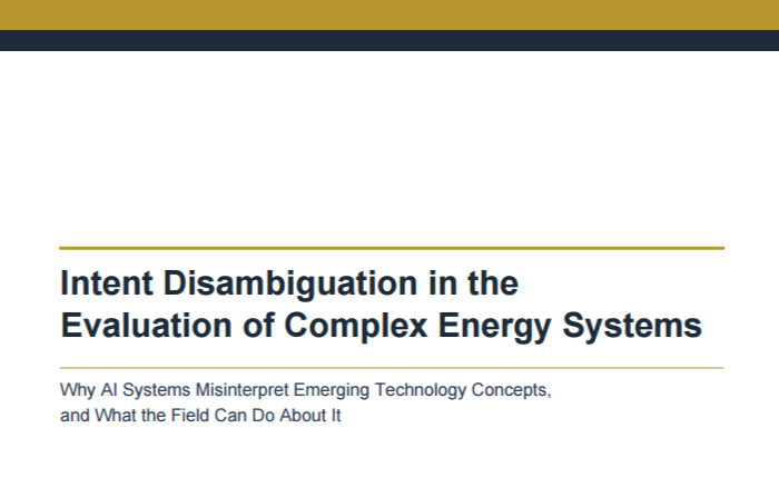 Intent Disambiguation in the Evaluation of Complex Energy Systems